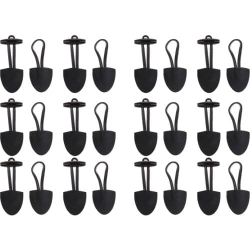 12 Pairs Duffle Coat Jacket Fasteners Toggle with Leather Patch Buckle Horn Buttons for Overcoat Decor Sewing Accessories
