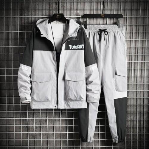 2021 Tracksuit Hoodie Set 2piece Men Track Suit Sportsuit Autumn Hoodies Jackets Pants Mens Zipper Sweatshirt Sport Sweatpants