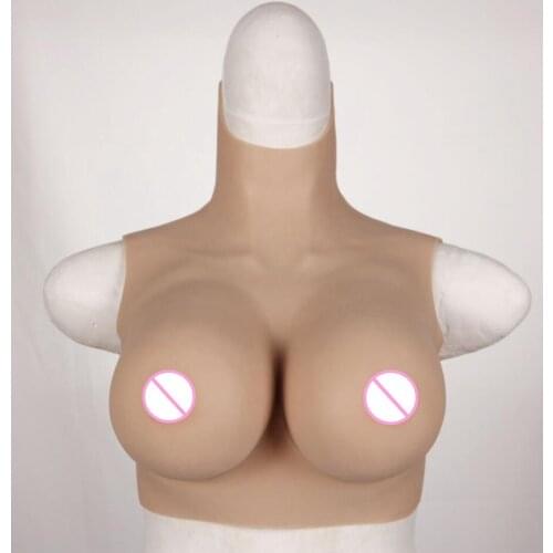 2G Upgrade BCD High Collar Neck Fake Artificial Boob Realistic Silicone Breast Forms Crossdresser Shemale Transgender Drag Queen