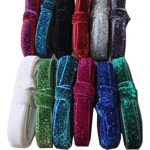 5 Yards Glitter elastic bands 5/8'' FOE Sewing Sparkling Elastic Fabric DIY Garment accessories Hair Elastic Headband Hair bow