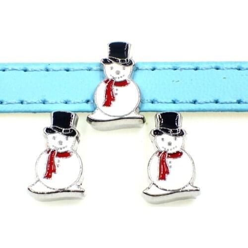 50PCS 8mm Christmas Slide Charms Slide Beads DIY 8mm Bracelets Wristbands,Belt Straps Pet Name Collar