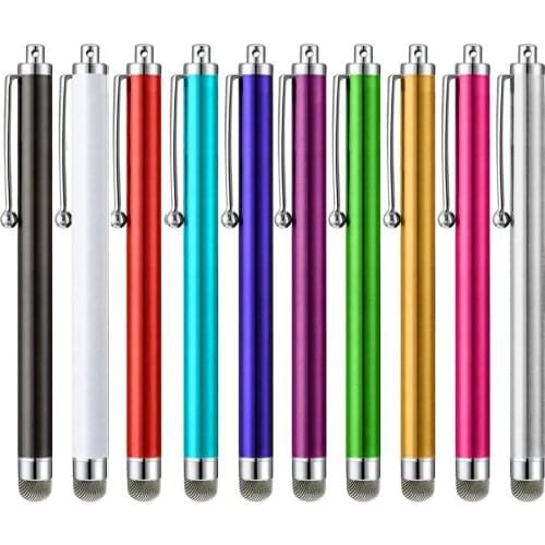 50pcs/Set Durable Microfiber tip Capacitive Universal Stylus Touch Screen Pen for Tablet iPad Mobile phone Free Custom Logo