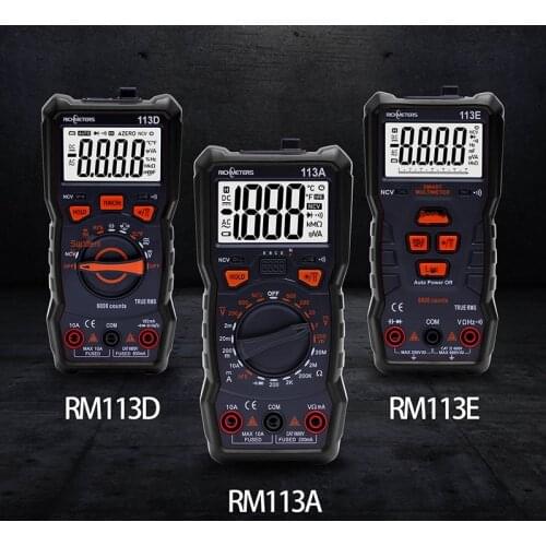 RM113D NCV Digital Multimeter 6000 Counts Auto Ranging AC/DC Voltage Meter Flash Back Light Large Screen 113A/D