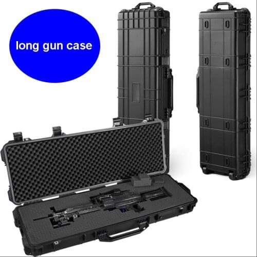 Long Tool case gun case large toolbox Impact resistant sealed waterproof case equipment camera gun case with pre-cut foam