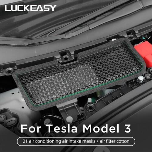 Luckeasy Car Exterior Functional Modification Accessories For Tesla Model 3 2021 Front Air Intake Protection Net Inlet Filter