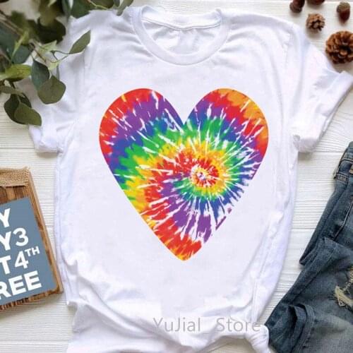 Rainbow Lesbian Pride Love Print T-Shirt Women Clothes 2022 Funny Leopard Apple Bunny Rabbit Tshirt Femme Harajuku Shirt T Shir