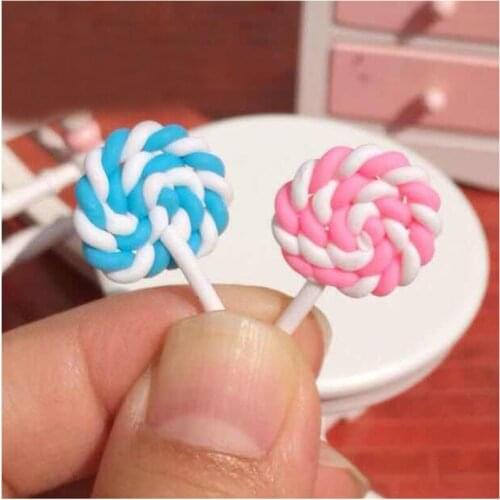 G07-X461 children gift Toy 1:12 Dollhouse mini Furniture Miniature rement Doll accessories cute Lollipops 2pcs/set