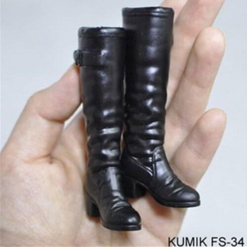 HoT 1:6 Female 1:6 Scale FS33-FS36 Black Boots Empty Inside Shoes Fit For 12" Female Action Figure Model Toys Gift Collection