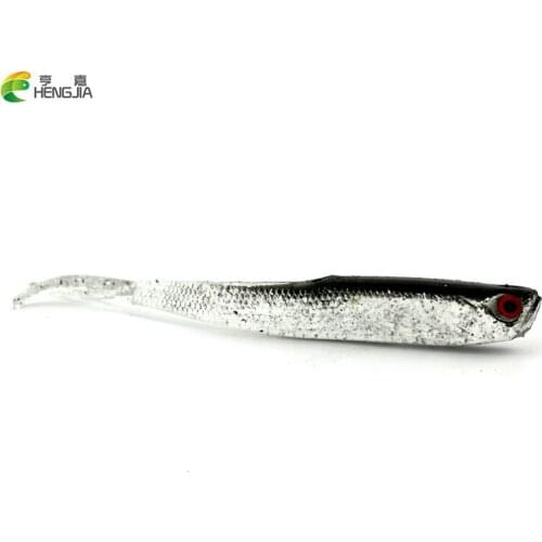 HENGJIA 10PCS /Lot Fish eyes 3d fishing lures Soft Artificial Bait 4g 100mm 2017 New Fishing Bait Soft lures Bionic Bait