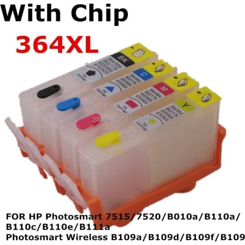 BLOOM compatible 364 XL Refillable ink Cartridge for HP Photosmart 7520 B010a B110a B110c B110e B111a B109a B109d B109f B109n