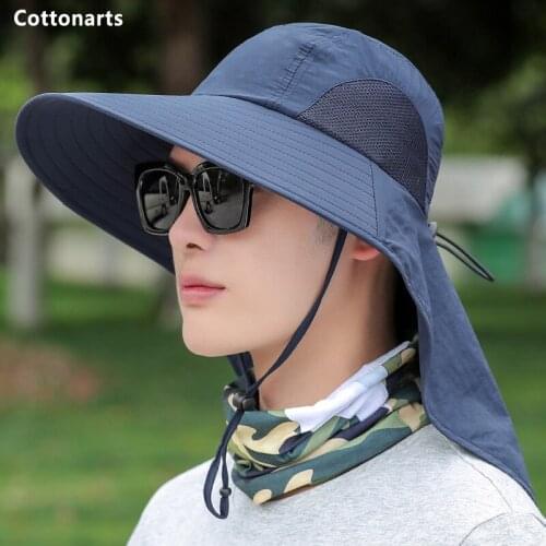 Unisex Visor Hat Quick-Drying Waterproof Fishing Sun Protector Cap UV Protection Neck Sun Hat Outdoor Sport Hiking Hat Shawl Cap