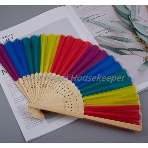 Chinese Style Hand Held Fan Bamboo Paper Folding Fan Party Wedding Decor