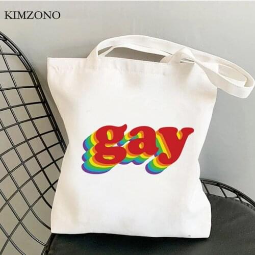 Lgbt shopping bag cotton shopping tote canvas bag fabric bolsas ecologicas woven ecobag sac toile