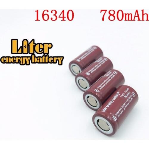 Liter energy battery 2pcs RCR 123 16340 780mAh 3.7V Li-ion Rechargeable Battery Lithium Batteries with Retail Package