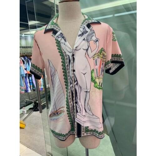 UK0893 Fashion Mens Shirts 2021 Runway Luxury famous Brand European Design party style Mens Clothing