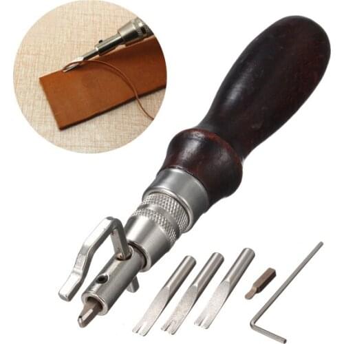 Leather Craft Punch Tools Kit Stitching Carving Working Sewing Saddle Groover