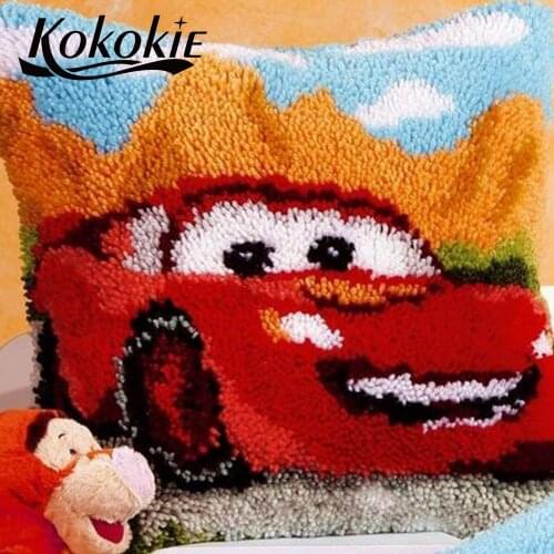 Crocheting Rug Kits latch hook rug pillow kits diy Needlework kits Embroidery Unfinished Pillowcase cross stitch kits Cushion