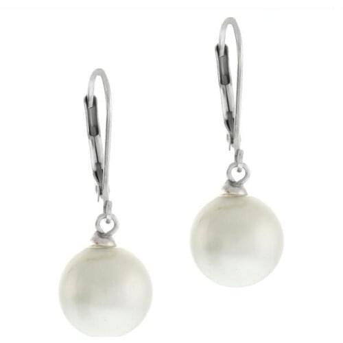 New Favorite Pearl Earrings S925 Sterling Silver Dangle Earring 10mm White Sea Shell Mother Of Pearl Fine Jewelry Perfect Gift