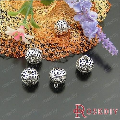 Wholesale 11.5*10mm Antique Silver color Hollow Eye Ball Copper End Beads Diy Jewelry Findings Accessories 6 pieces(JM5229)