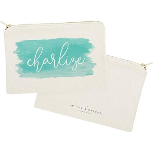 Personalized watercolor Cosmetic Bag Wedding Bags Custom Name Monogram Makeup Bag, Bridal Custom Case Personalized Toiletry bag