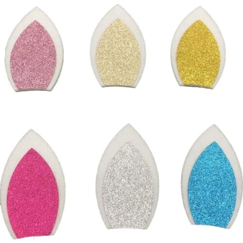 3" Felt Glitter Unicorn Ears, 3Pair=6pcs Jewelry Accessory, Craft Supply for Party Birthday Baby Shower Headband,Animal Cat Ears