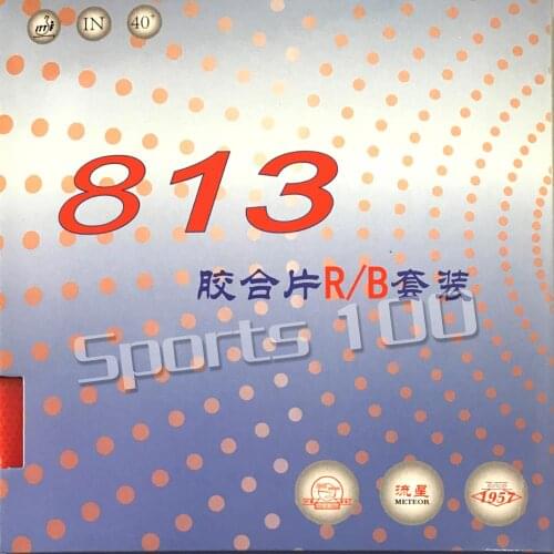 2 pieces Meteor LiuXing 813 table tennis pingpong rubber with sponge ( 1 red and 1 black)