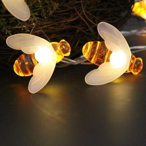 1m 2m 3m 4m Honey Bee led String Lights Garden tree decor lamp Outdoor Waterproof Patio Fence Gazebo for Christmas Party Light