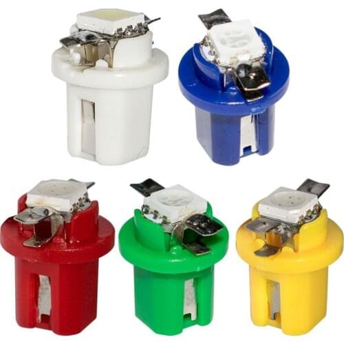 10PCS T5 B8.5D 509T 1SMD Smd Led Lamp Car Gauge Speedo Dash Bulb Auto Dashboard Instrument Light Blue Red Green White Yellow