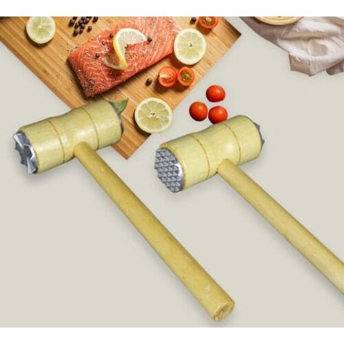 Tenderizer Heavy Duty Mallet Tool Kitchen Gadgets Multifunction Pork Chop Steak Hammer Flesh Floss Tender Wooden Meat Hammer