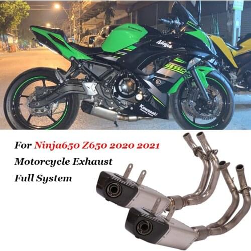 Motorcycle Stainless Full Connection Tube Replace Original Exhaust System Lossless Installation For Kawasaki Ninja 650 2017-2020