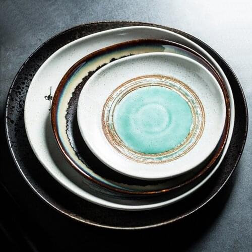 Japanese disc irregular ceramic big flat abnormity creative sushi salmon food plate of western dishes