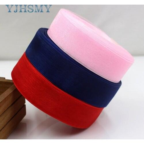 YJHSMY K-18615-25MM,1 roll (50 yards) 25 mm Pure color transparent yarn weaving wedding party decor gift DIY Packaging Materials