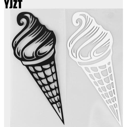 YJZT 6.5×14.4CM Ice Cream Fashion Car Stickers Personalized Vinyl Decal Funny Decor Black / Silver 20B-0227