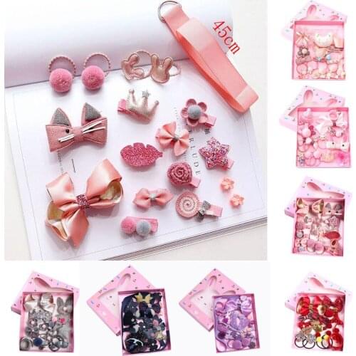 18PCS Baby Girls Bowknot Princess Hair Clip Flower Barrette Pins Kids Gift Set Party Holiday DIY Decorations