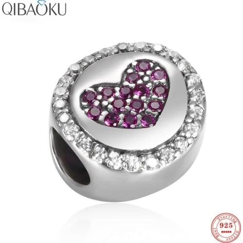 925 Sterling Silver Dazzling Love Heart Shape Zircon Beads for Women Jewelry Diy Charms for Bracelet Making Luxury Jewelry