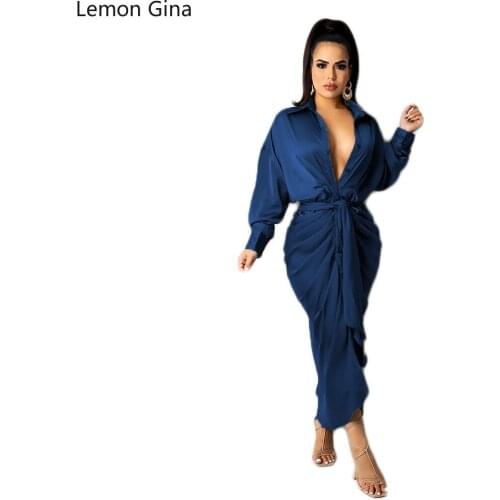 Lemon Gina Hollow Out Solid Color Hot Style Pleated Fashion Dress