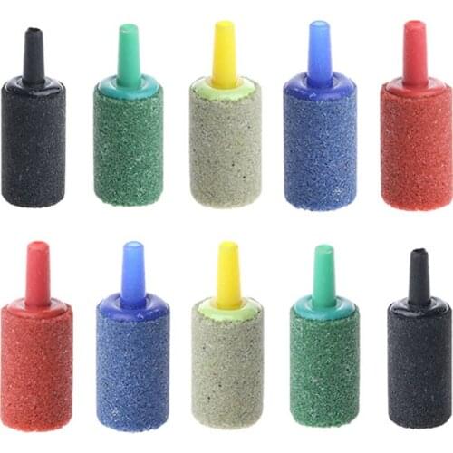 10Pc Aquarium Pond Cylinder Bubble Air Stone Fish Tank Aeration Aerator Diffuser