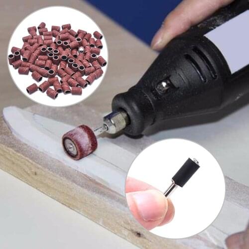 102pcs Dremel Grit Sanding Bands Sander Drum Mandrel Rotary Tool Nail Drill Bits Electrical Tools Kit Abrasive Sandpaper
