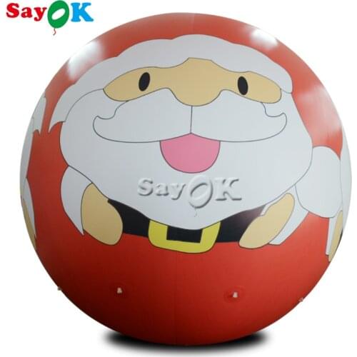 2m/3m PVC Inflatable Christmas Sky Balloon Decorations Santa Claus Helium Balloon for Store Home Yard Party Event