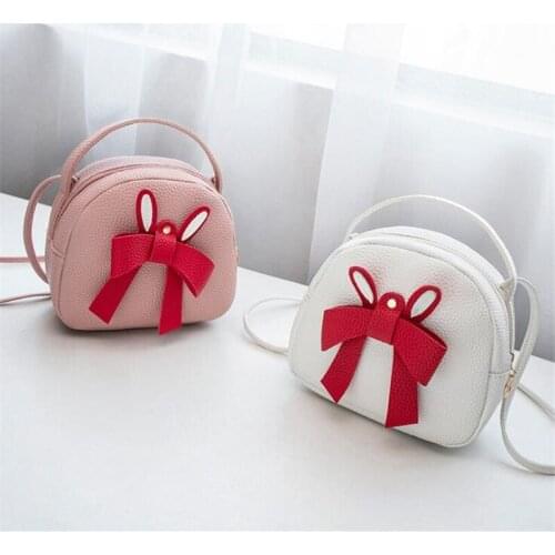 2021 Girl Coin Purse Handbag Children Wallet Small Coin Box Bag Cute Bow Kid Money Bag Baby Shoulder Bag Purse