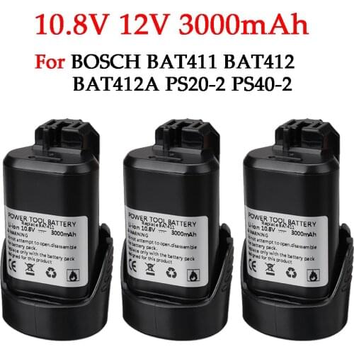 2021 NEW 10.8V 12V Li-ion Rechargeable Battery pack replace for BOSCH cordless Electric drill screwdriver BAT411 BAT412 BAT412