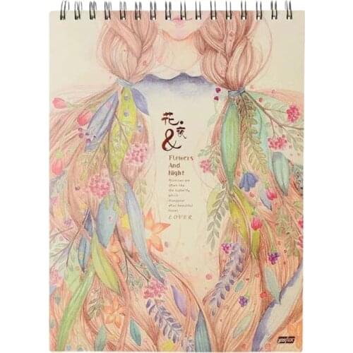 50Sheets A4 Paper Watercolor Sketch Book Notepad Painting Drawing Diary Notebook U4LD