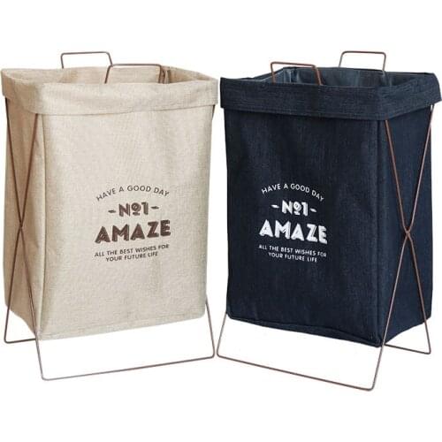 50L Large Capacity Floor Contactless Laundry Basket Canvas Home Clothing Storage Organizer Xlarge Ratten Basket Container