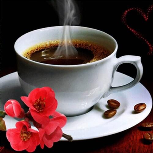 5d DIY Diamond painting coffee flower 3D Embroidery Cross Stitch Kits Love Coffee Crystal And Rhinestones Mosaic Diy home decor
