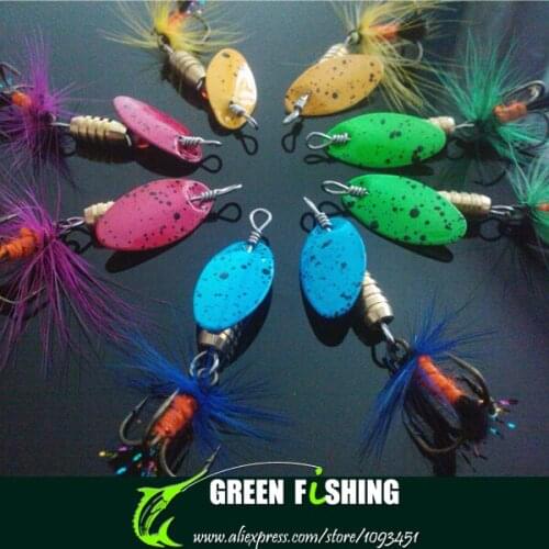 Free shipping 40pcs 5.4cm 2g hard fishing spinner baits metal spinner lure bait fishing tackle lure baits spinner spoon bait