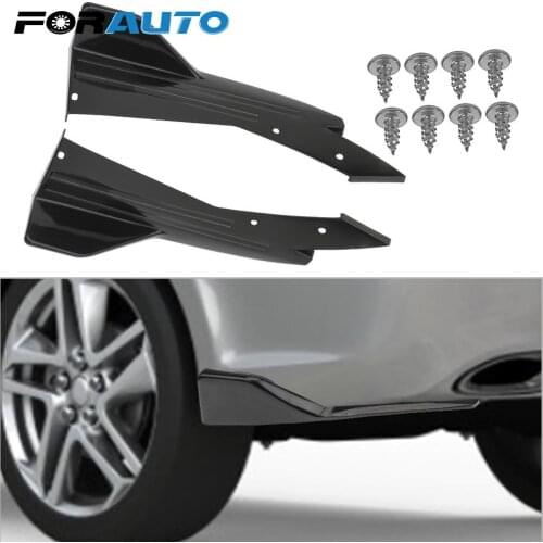 Gloss Black Universal 2Pcs Car Rear Bumper Canards Fins Anti-crash Diffuser Spoiler Scratch Protector Lip Diffuser Splitter