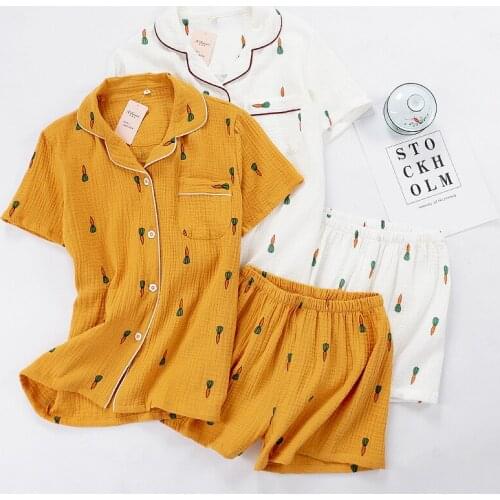 Fdfklak Cotton Pajamas Summer Sleepwear Short Sleeve Pajamas For Women Sleeping Clothes For Home Women Set 2 Pieces Nightwear