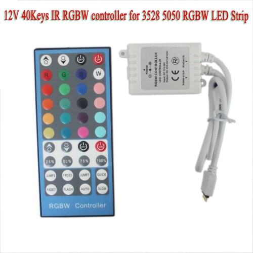 DC12V 40Key IR Remote RGBW Controller For SMD 3528 5050 RGBW LED SMD Strip Lights