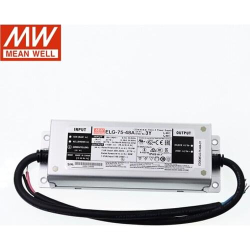 MEAN WELL ELG-75-48A-3Y 75W 1.6A 48V LED Switch Power Supply 110V/220V AC to 48V DC 1.6A waterproof IP65 Adjustable led driver