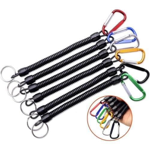 Carabiner Clip D Shape Climbing Buckle Safety Lock Lanyard Fishing Gear Luya Pliers Spring Rope Outdoor Climbing Tool Anti-lost